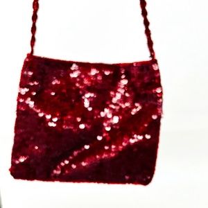 PIERRE URBACH BY SANTI RED SEQUIN Evening Bag NWOT - crossbody